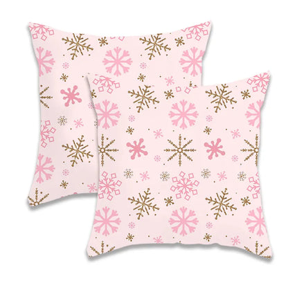 Christmas Pink Personalized Snowflake Pillowcase