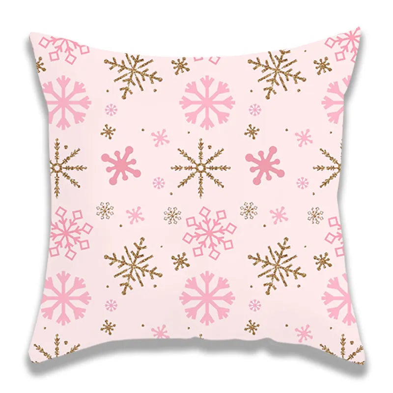 Christmas Pink Personalized Snowflake Pillowcase