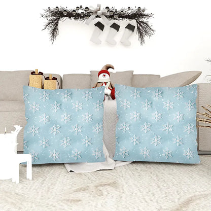 Christmas Blue Snowflake Pillowcase