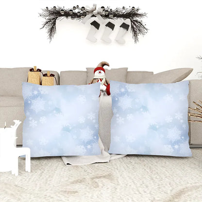 Christmas Light Blue Snowflake Pillowcase