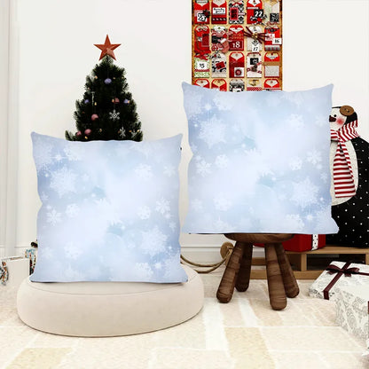 Christmas Light Blue Snowflake Pillowcase