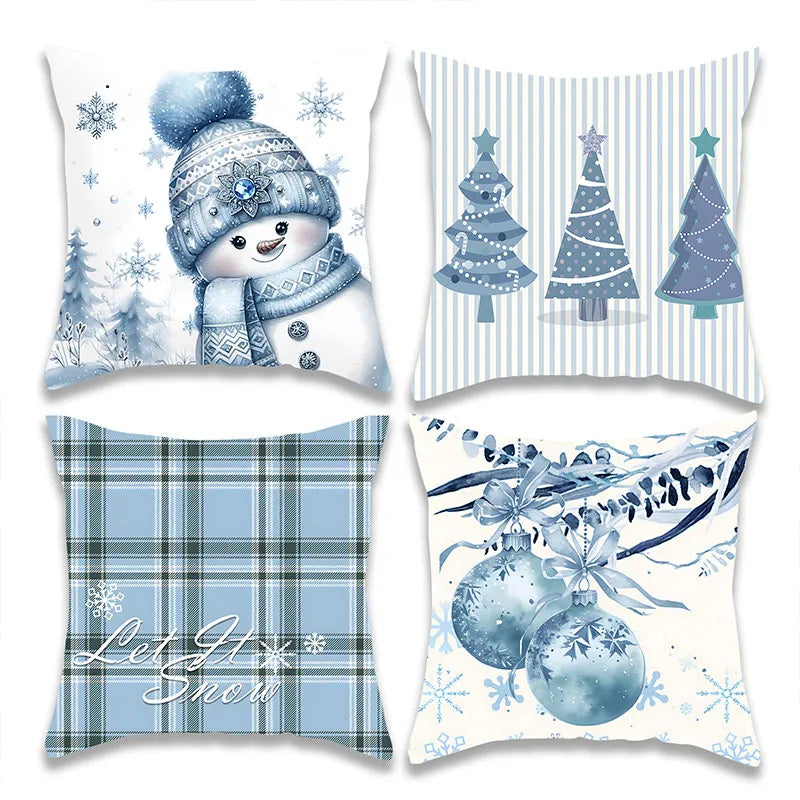 Cute Snowman Christmas Ball Pillowcase