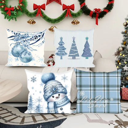 Cute Snowman Christmas Ball Pillowcase