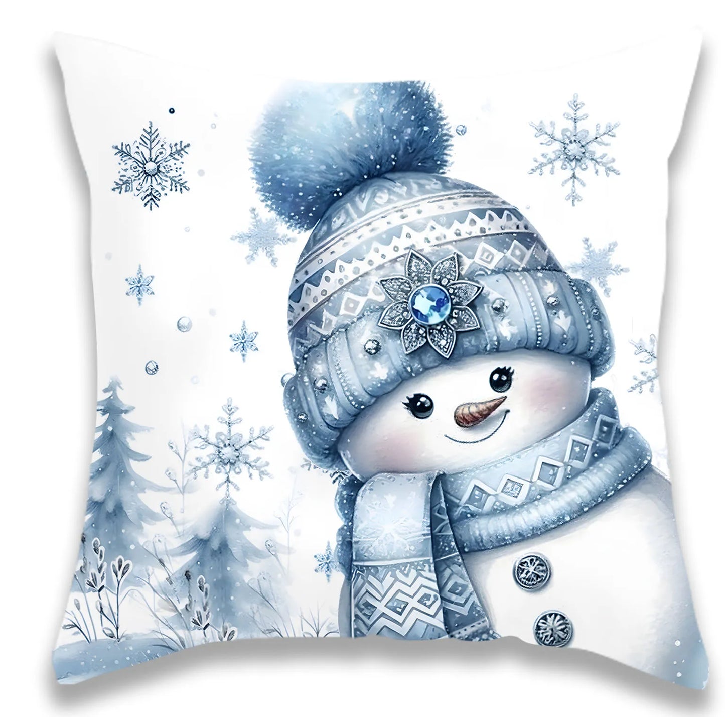 Cute Snowman Christmas Ball Pillowcase