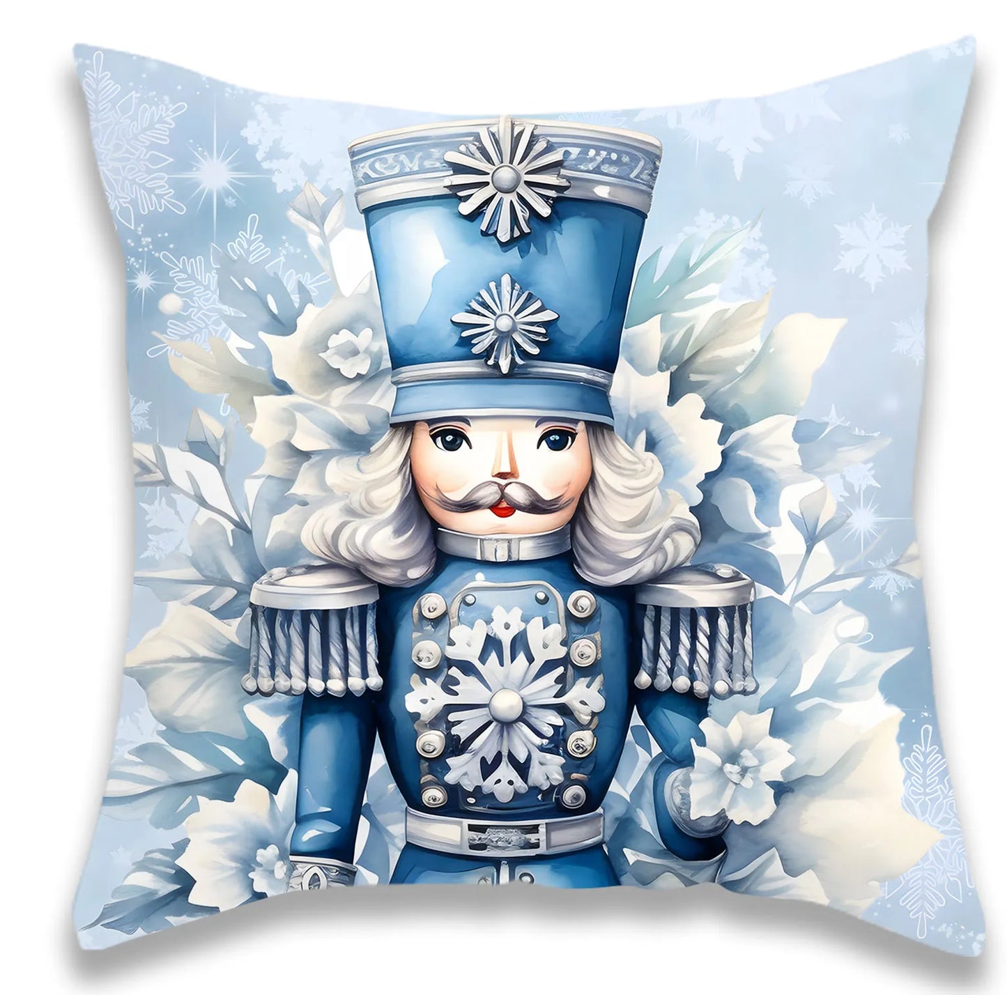 Christmas Blue Nutcracker Bell Pillowcase