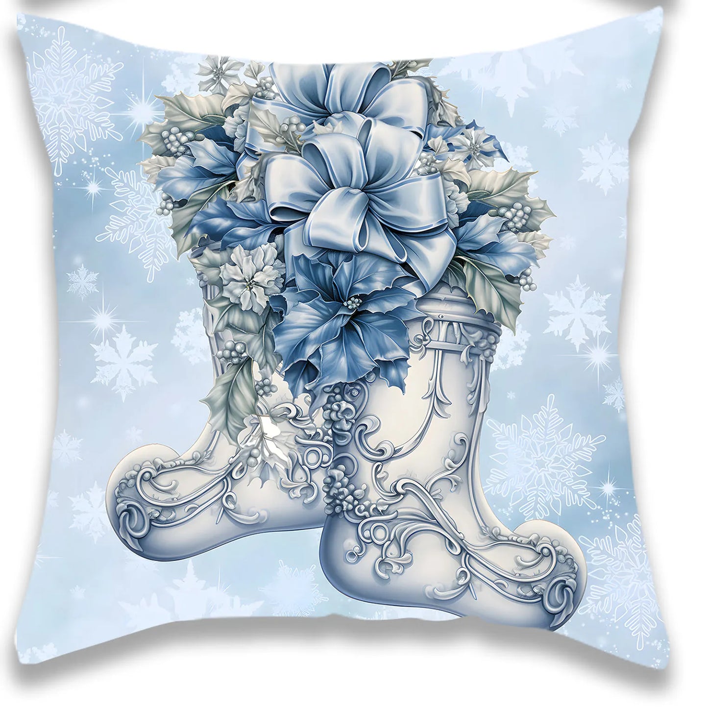 Christmas Blue Nutcracker Bell Pillowcase