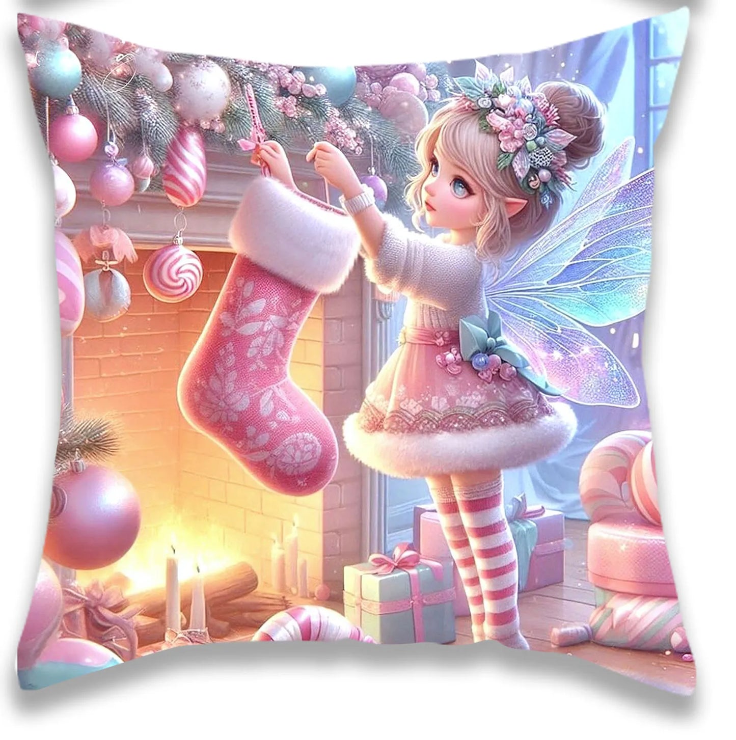 3D Cute Angel Girl Christmas Pillowcase