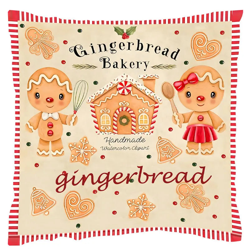 Christmas Gingerbread Pillow Cover