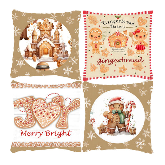 Christmas Gingerbread Pillow Cover