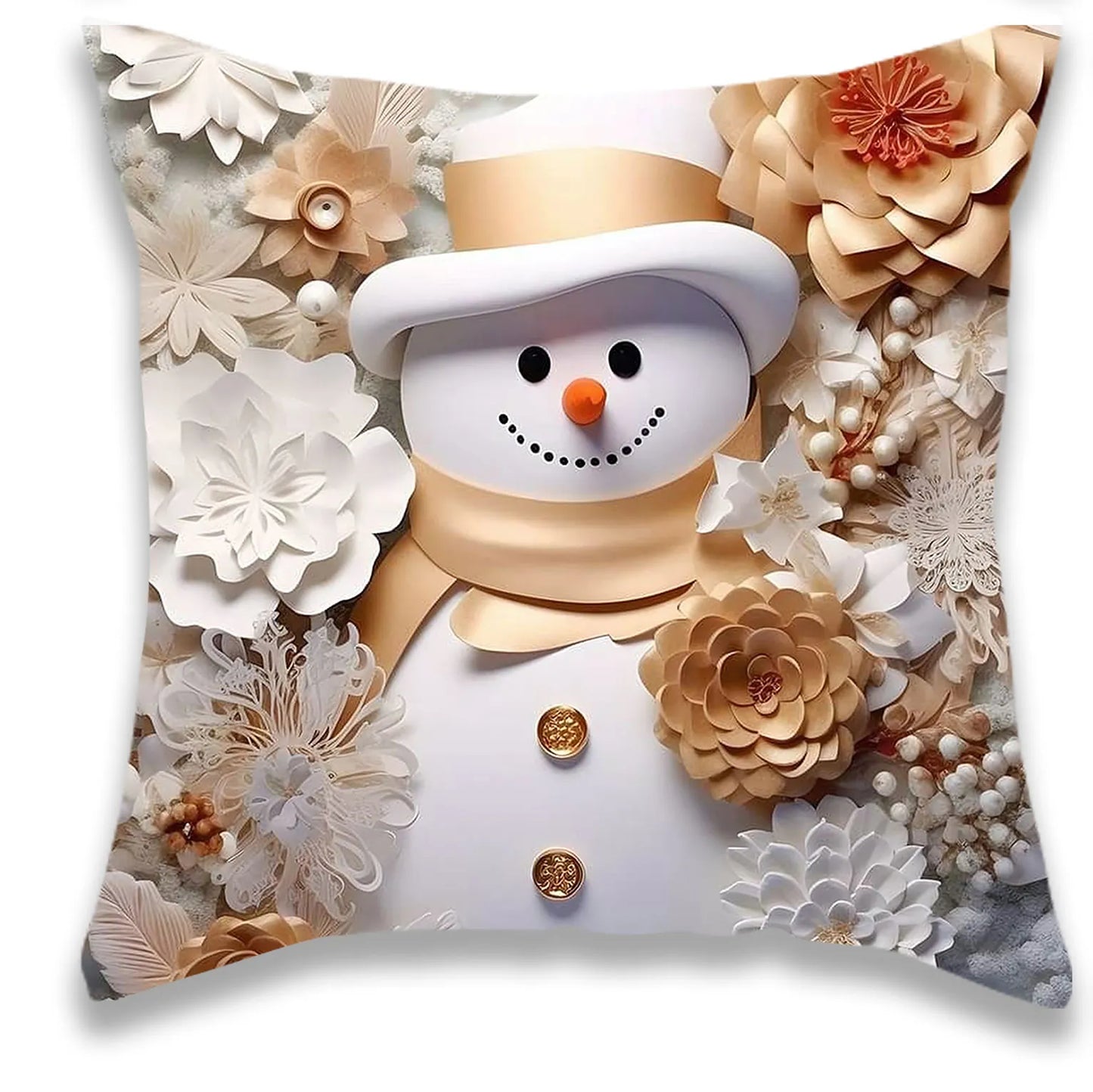 Christmas Cute Snowman and Santa Pillowcase