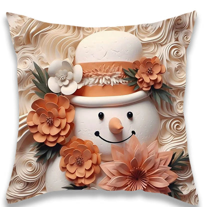 Christmas Cute Snowman and Santa Pillowcase