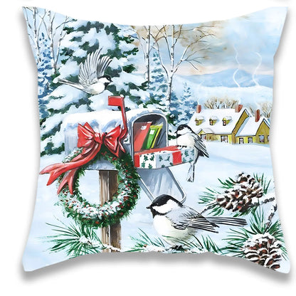 Christmas Snow Pattern Pillow Cover