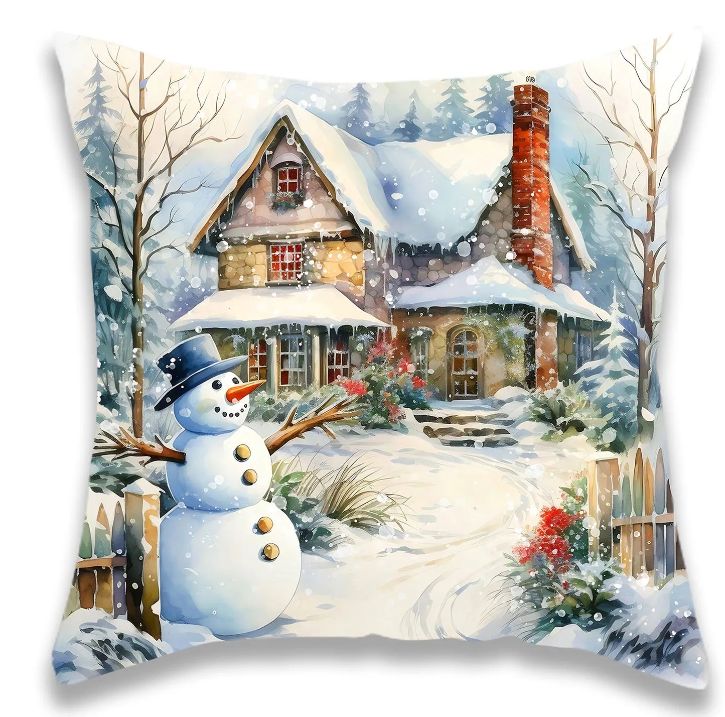 Christmas Snow Pattern Pillow Cover