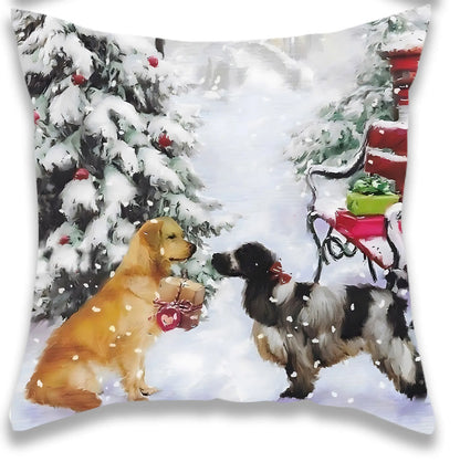 Christmas Snow Pattern Pillow Cover