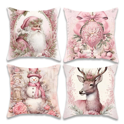 Christmas Pink Victoria Pillow Cover