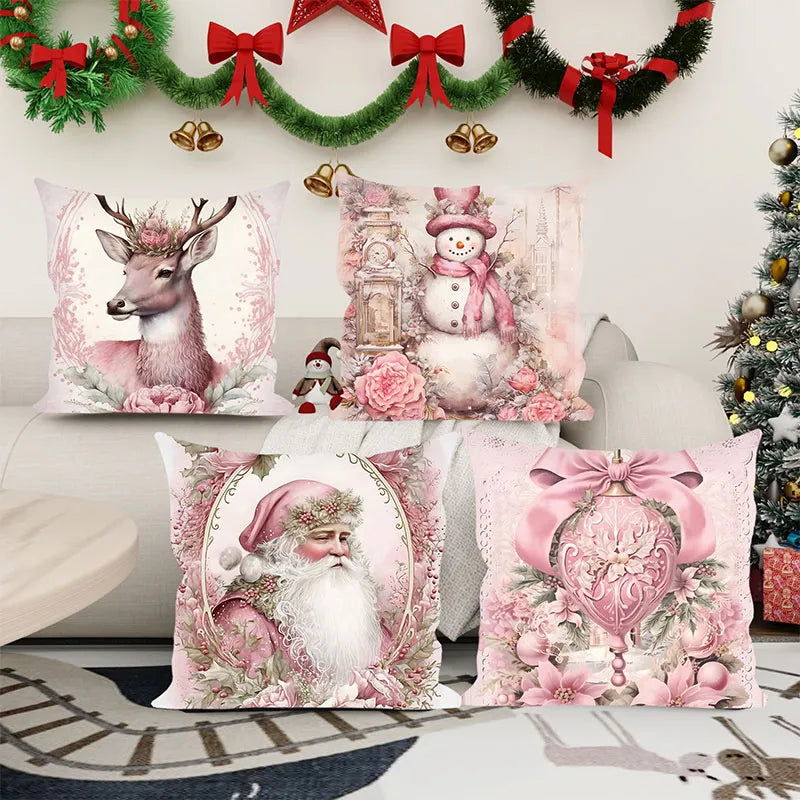 Christmas Pink Victoria Pillow Cover