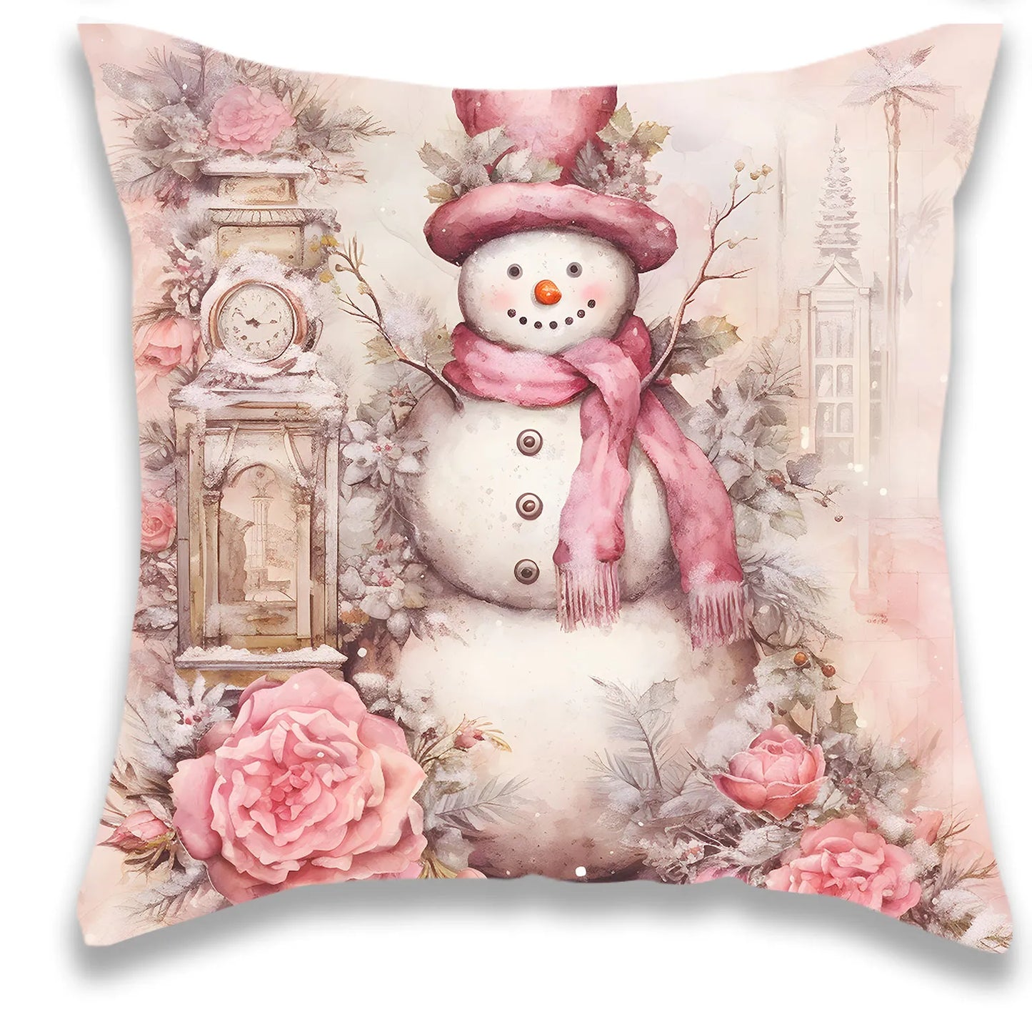 Christmas Pink Victoria Pillow Cover