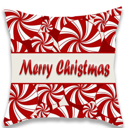 Red Christmas Candy Pattern Pillowcase