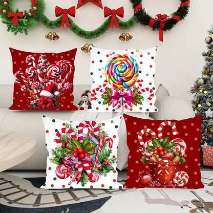 Cartoon Christmas Candy Pillowcase