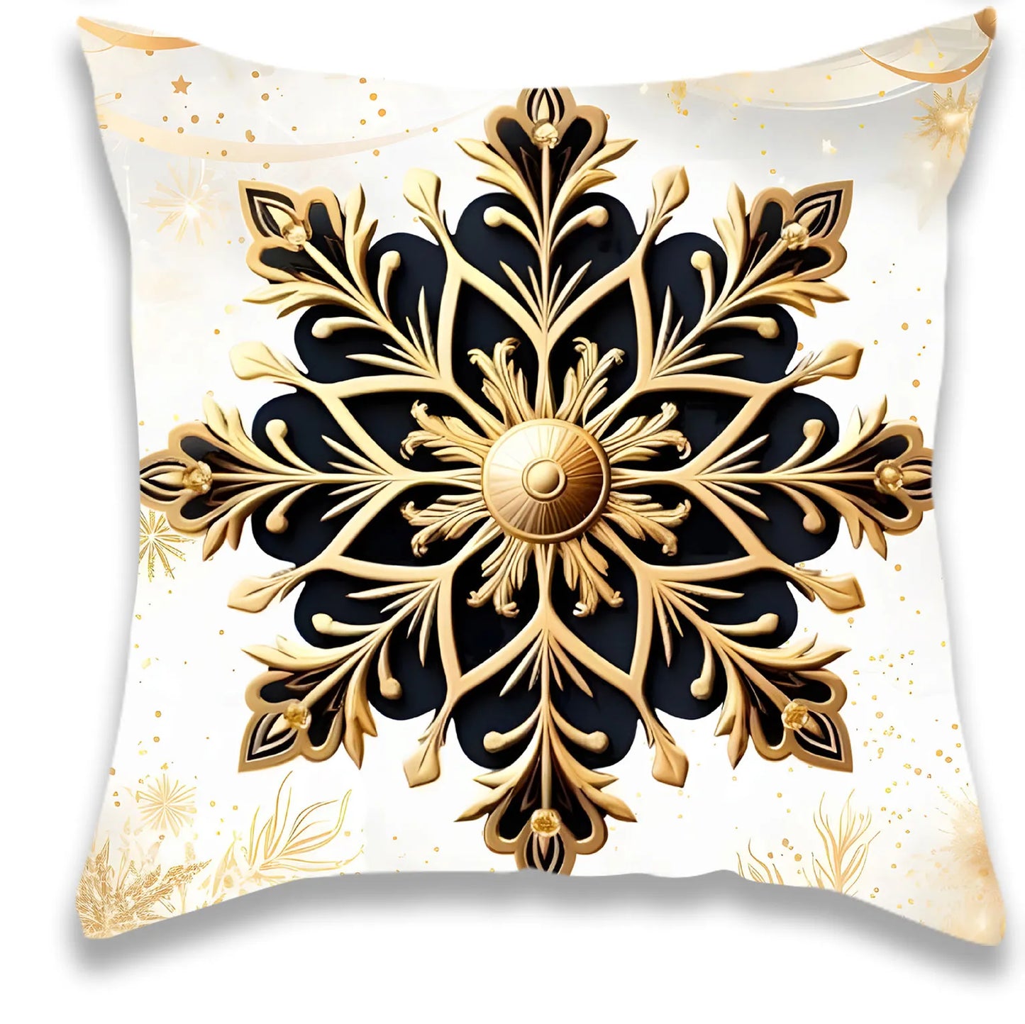 Luxurious Black and Golden Velvet 18x18 Throw Pillow Cover