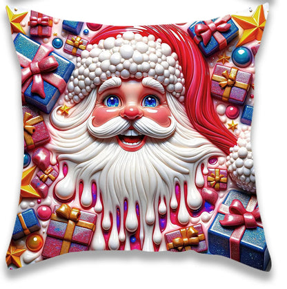 Festive Christmas Pink Santa Pillow Covers