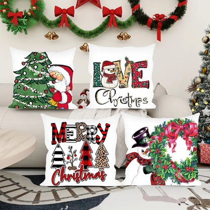 Christmas Watercolor Character Pillowcase