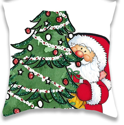 Christmas Watercolor Character Pillowcase