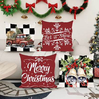 Christmas Text and Truck Pillow Cover