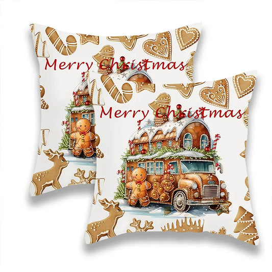 Christmas Train Pillow Cover