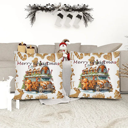 Christmas Train Pillow Cover