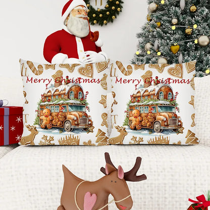 Christmas Train Pillow Cover