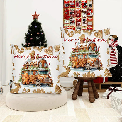 Christmas Train Pillow Cover