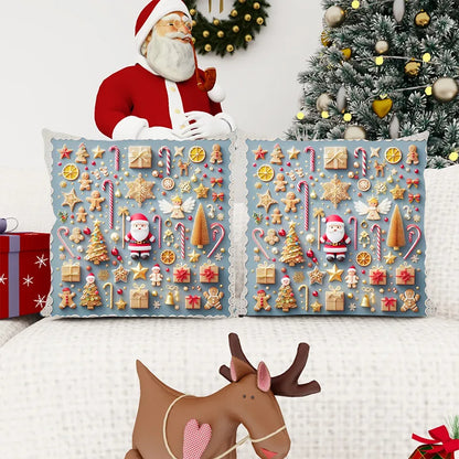 Christmas 3D Gingerbread Pillow Cover