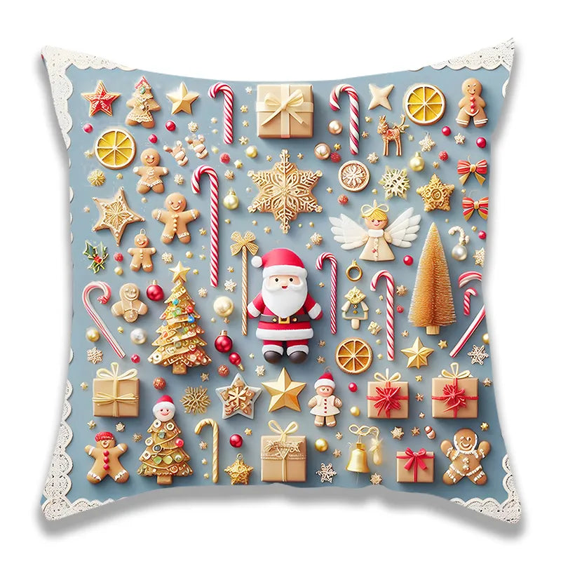 Christmas 3D Gingerbread Pillow Cover