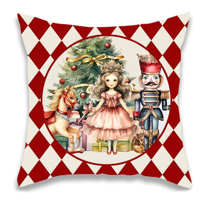 Christmas Lattice and Tree Pillow Cover