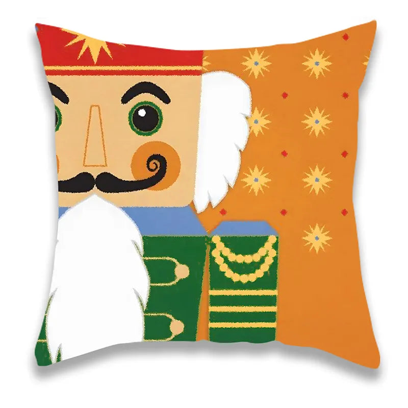 Christmas Nutcracker Figures Pillow Cover