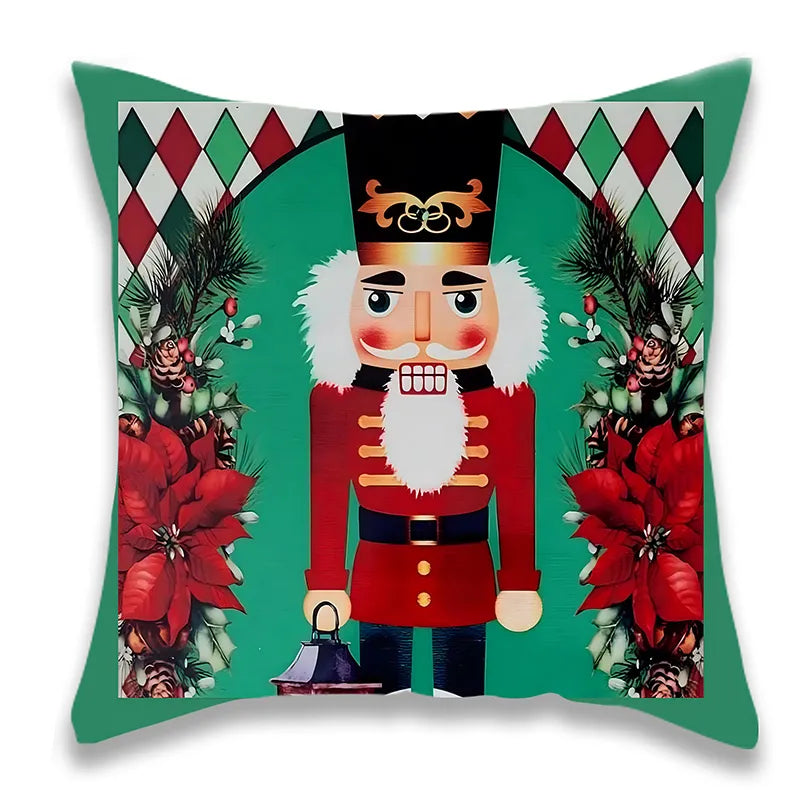 Christmas Nutcracker Figures Pillow Cover