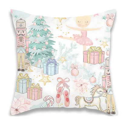 Christmas Sweet Pink Nutcracker Pillow Cover