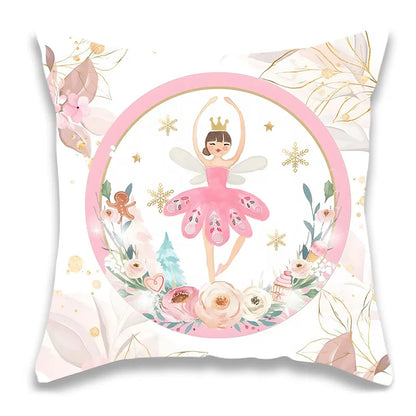 Christmas Pink Girl Pillow Cover