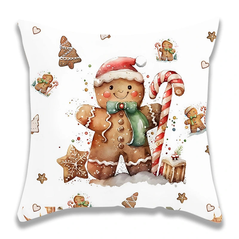 Christmas Candy Gingerbread Pillow Cover