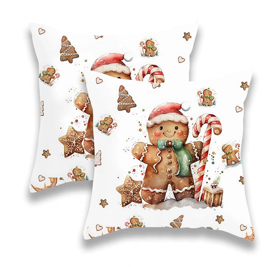 Christmas Candy Gingerbread Pillow Cover