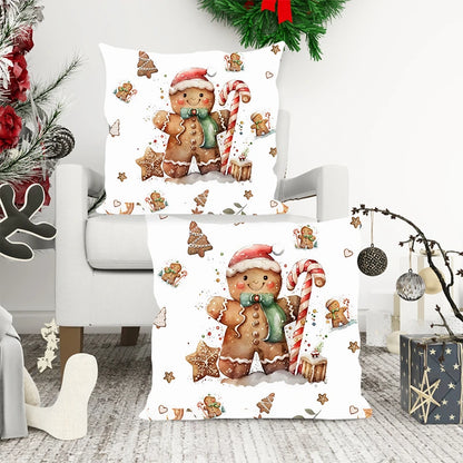 Christmas Candy Gingerbread Pillow Cover