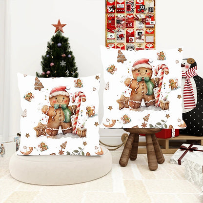 Christmas Candy Gingerbread Pillow Cover