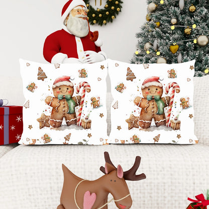 Christmas Candy Gingerbread Pillow Cover