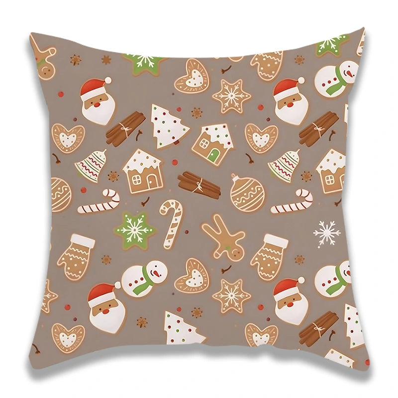 Christmas Brown Candy House Pillow Cover