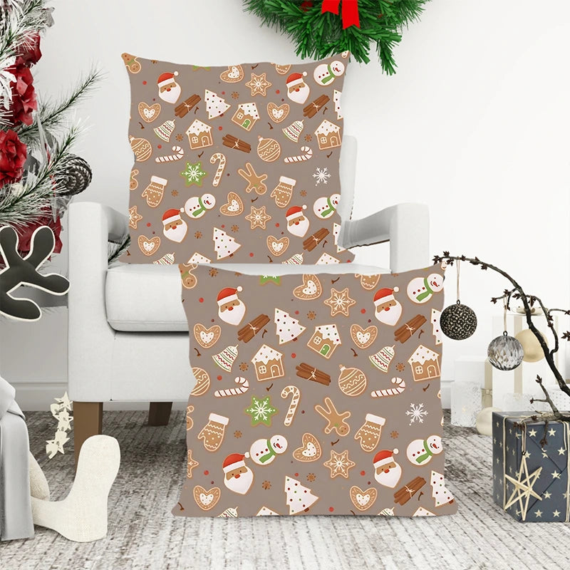 Christmas Brown Candy House Pillow Cover