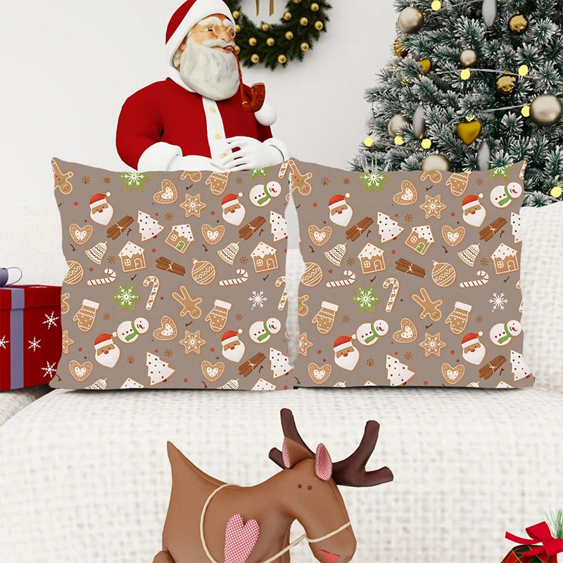 Christmas Brown Candy House Pillow Cover