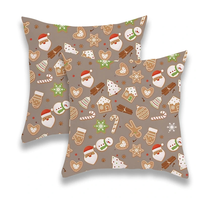 Christmas Brown Candy House Pillow Cover