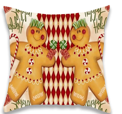 Christmas Gingerbread and Candy House Pillow Cover