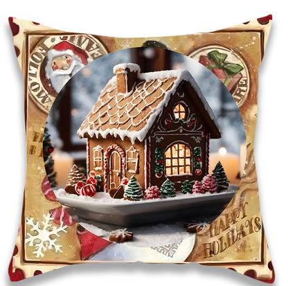 Christmas Brown Gingerbread Pillow Cover